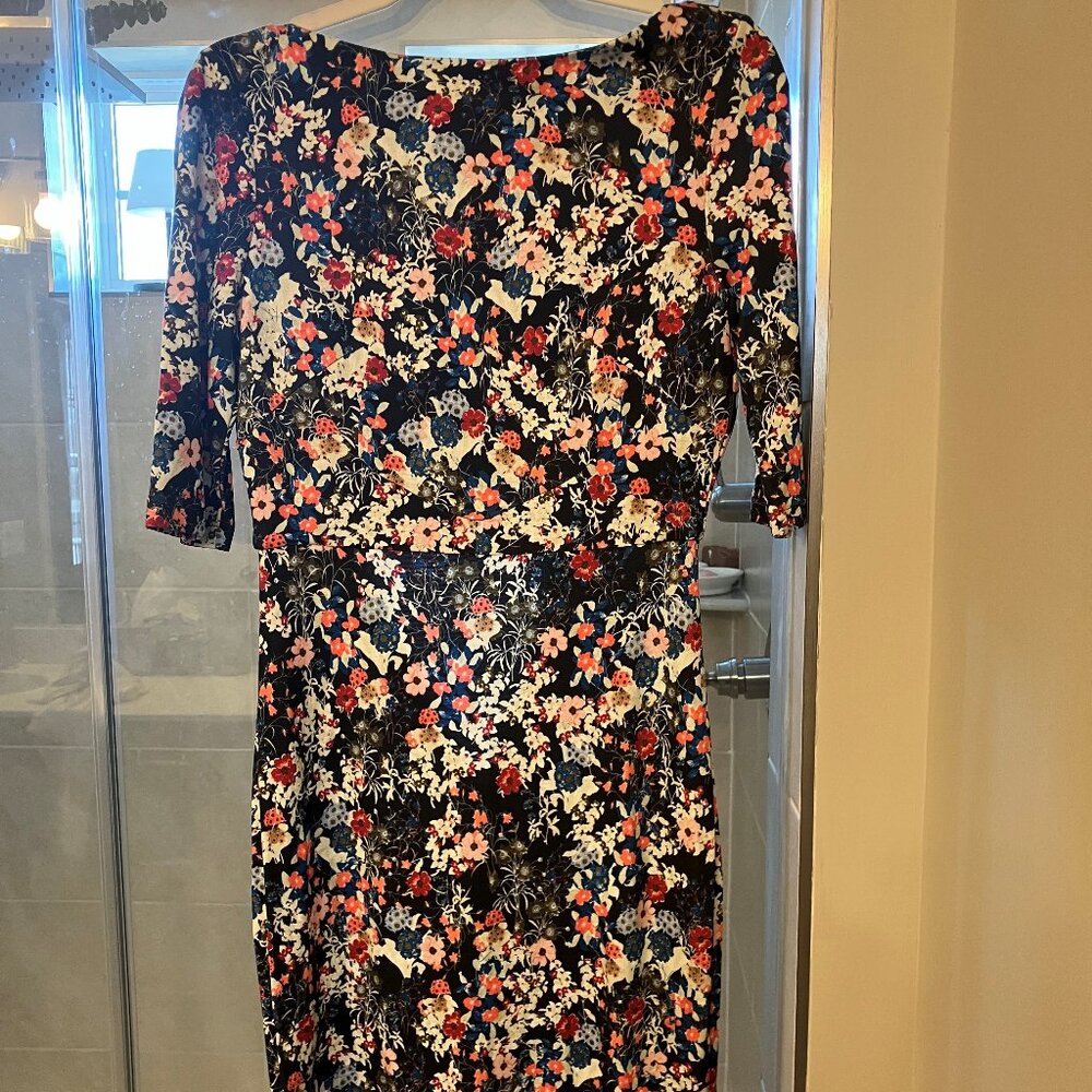 ERDEM Reese Floral Print Stretch Ponte Dress | Size 6
